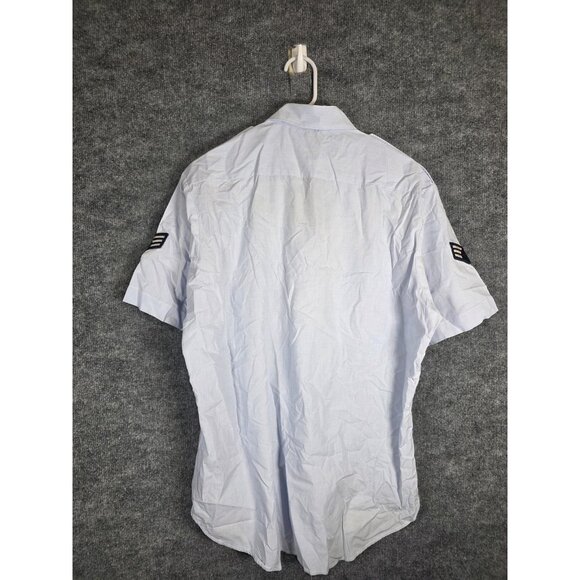US Air Force Uniform Shirt Mens 16.5 Light Blue Short Sleeve Poly Cotton Patches - Picture 10 of 11
